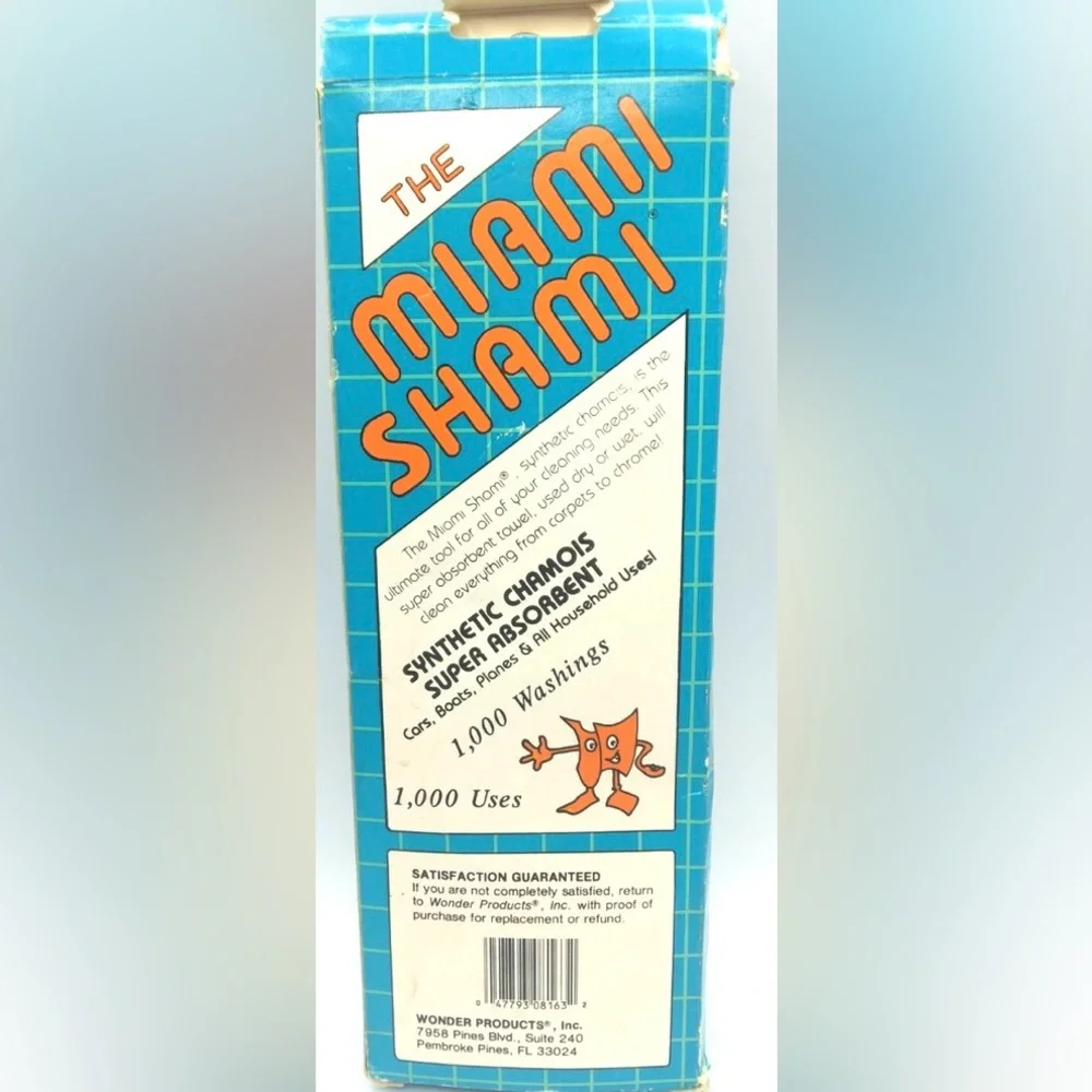 NEW NWT NIB The Miami Shami Super Absorbent Cleaning Chamois NOS 18